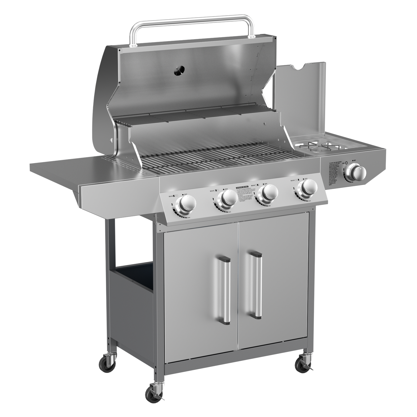 CasaFlame-4 Burner Propane Gas BBQ Grill W/Side Burner
