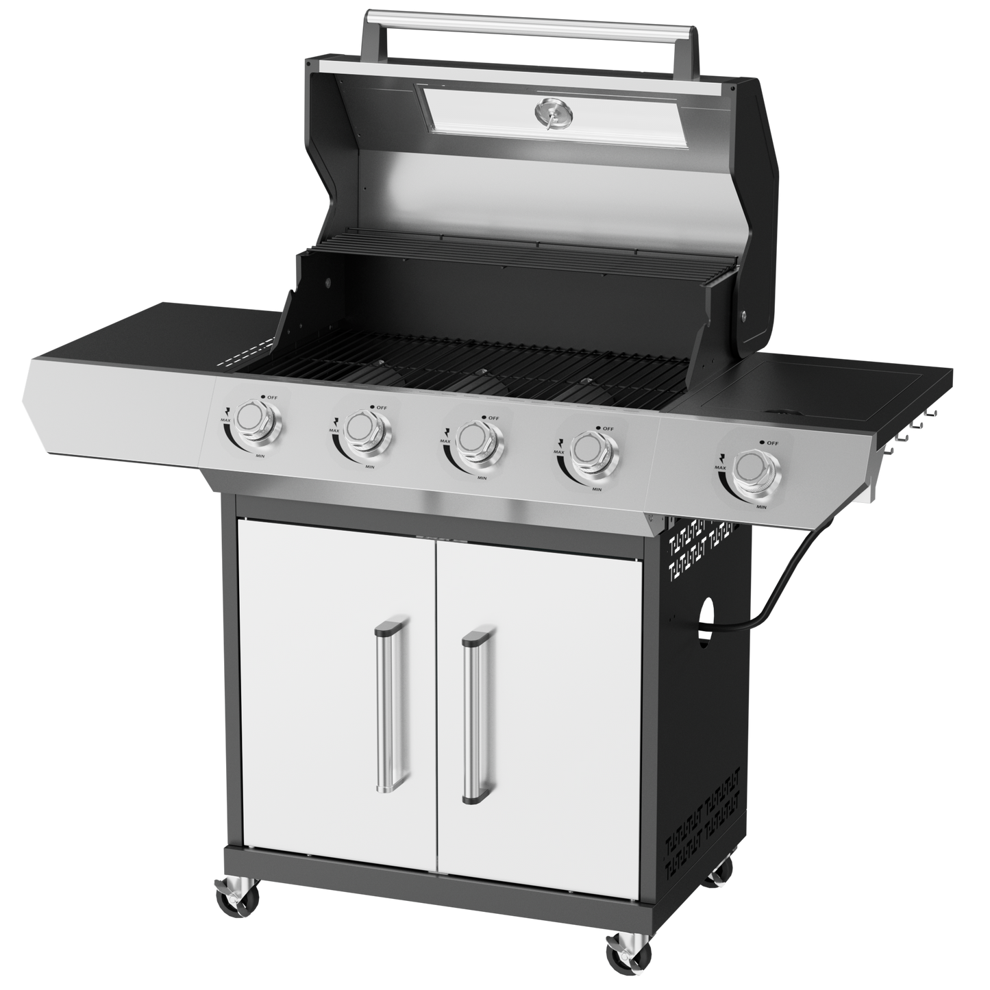 CasaFlame-4-Burner Gas Grill W/Glass Viewing Panel & LED Knobs