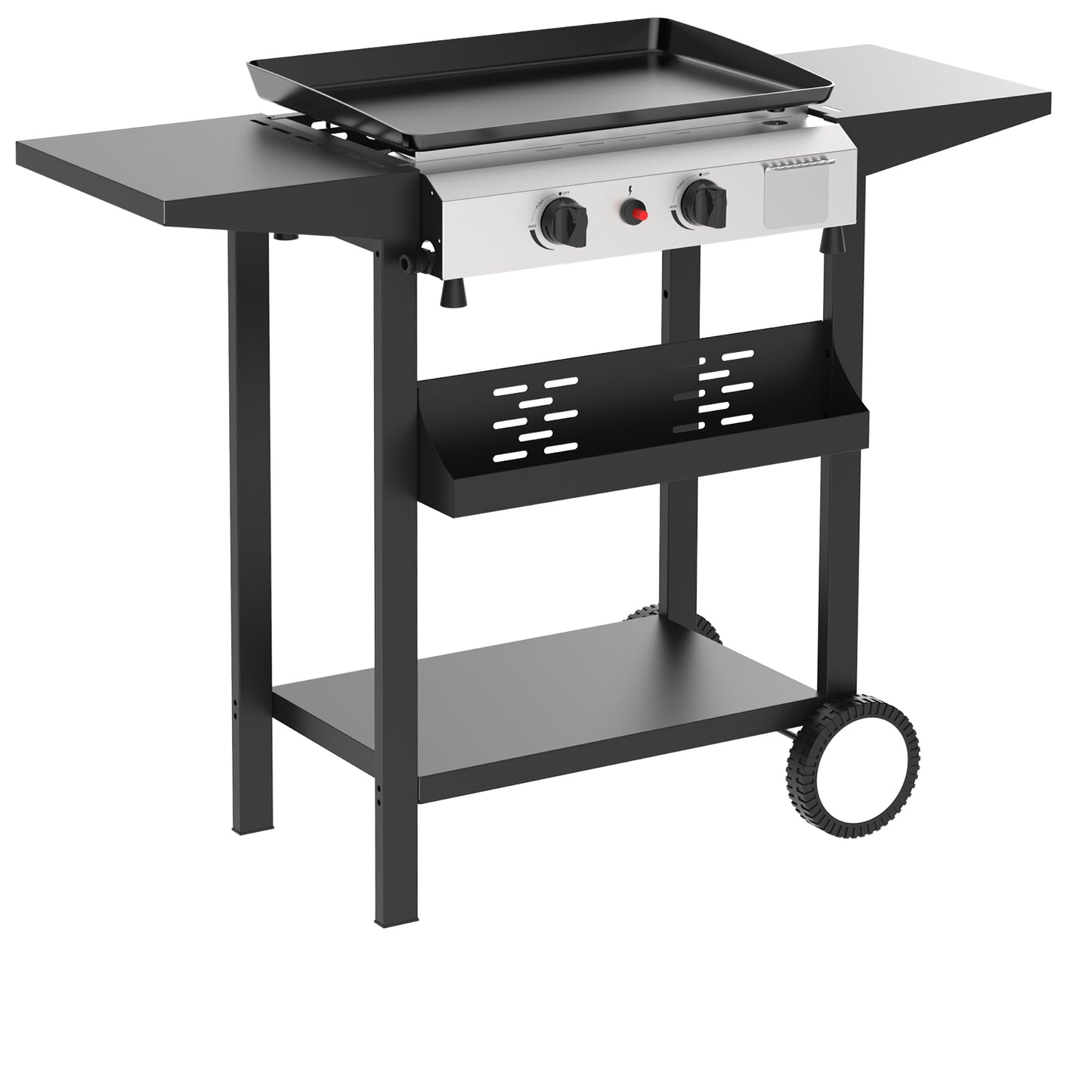 Portable Propane Gas Griddle W/ Side Shelves