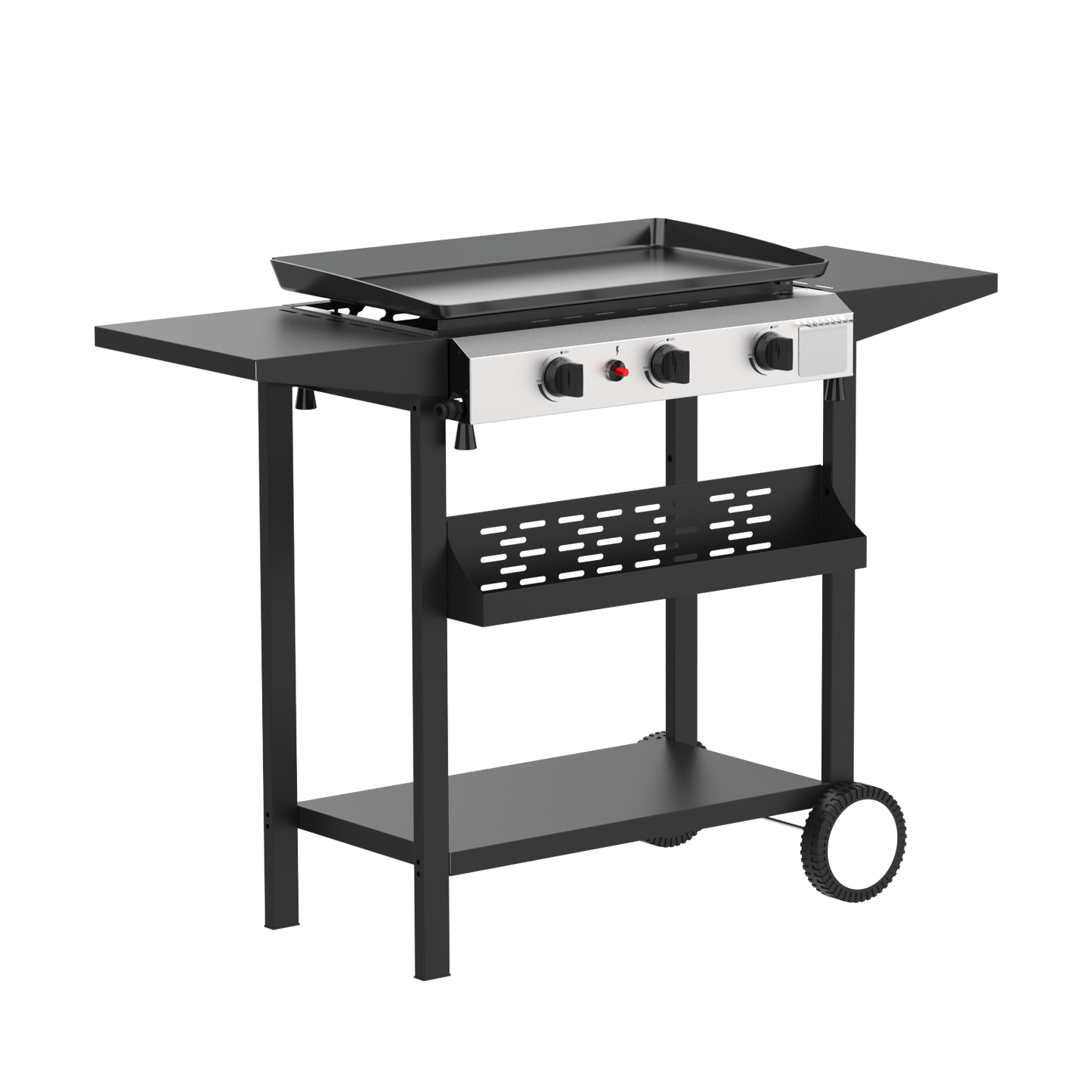 Portable Propane Gas Griddle W/ Side Shelves