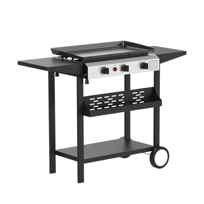 Portable Propane Gas Griddle W/ Side Shelves