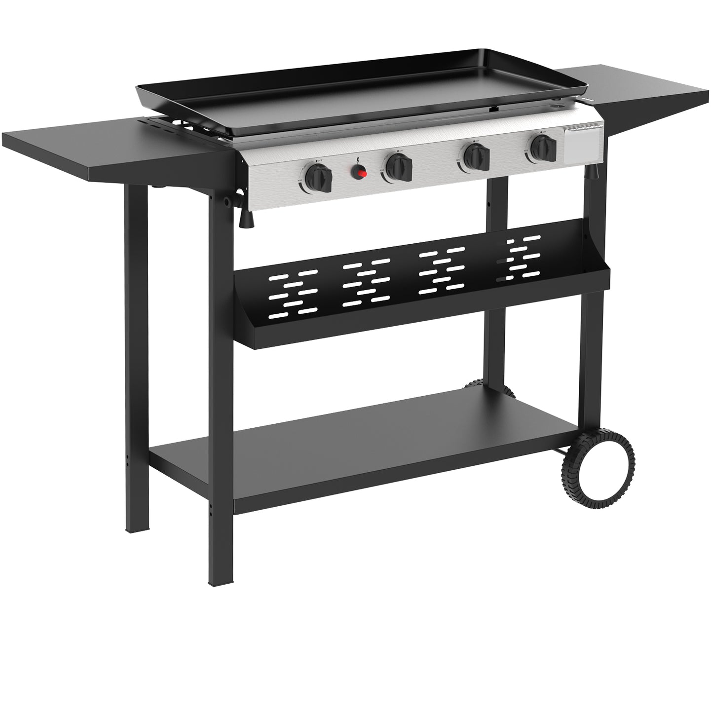 Portable Propane Gas Griddle W/ Side Shelves